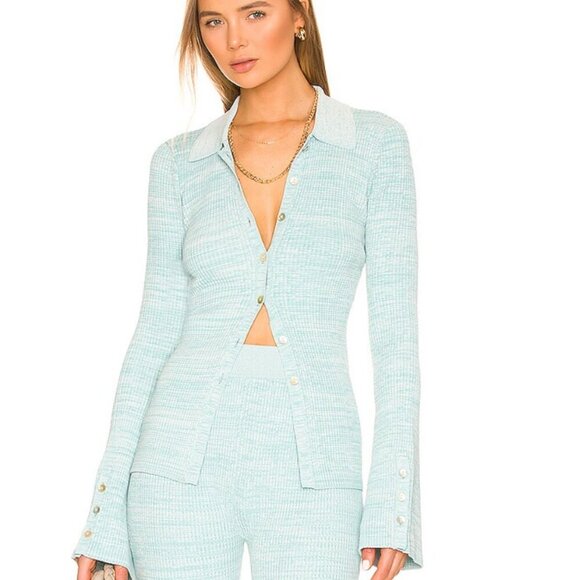 Le Ore Rimini Collared Cardigan in Sky Size XS - Picture 1 of 8